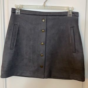 GREY MINI SKIRT | POCKETS | BUTTONS